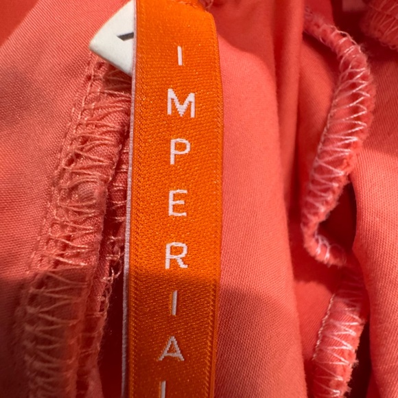 Chic Coral Ruffle Sleeve V- back Bow Blouse sz XS - Picture 3 of 4